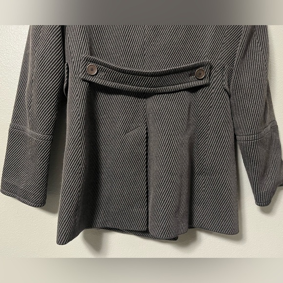 AKRIS Punto Wool Jacket 6 brown Striped Long Sleeve Textured Fabric Pockets - Picture 8 of 10